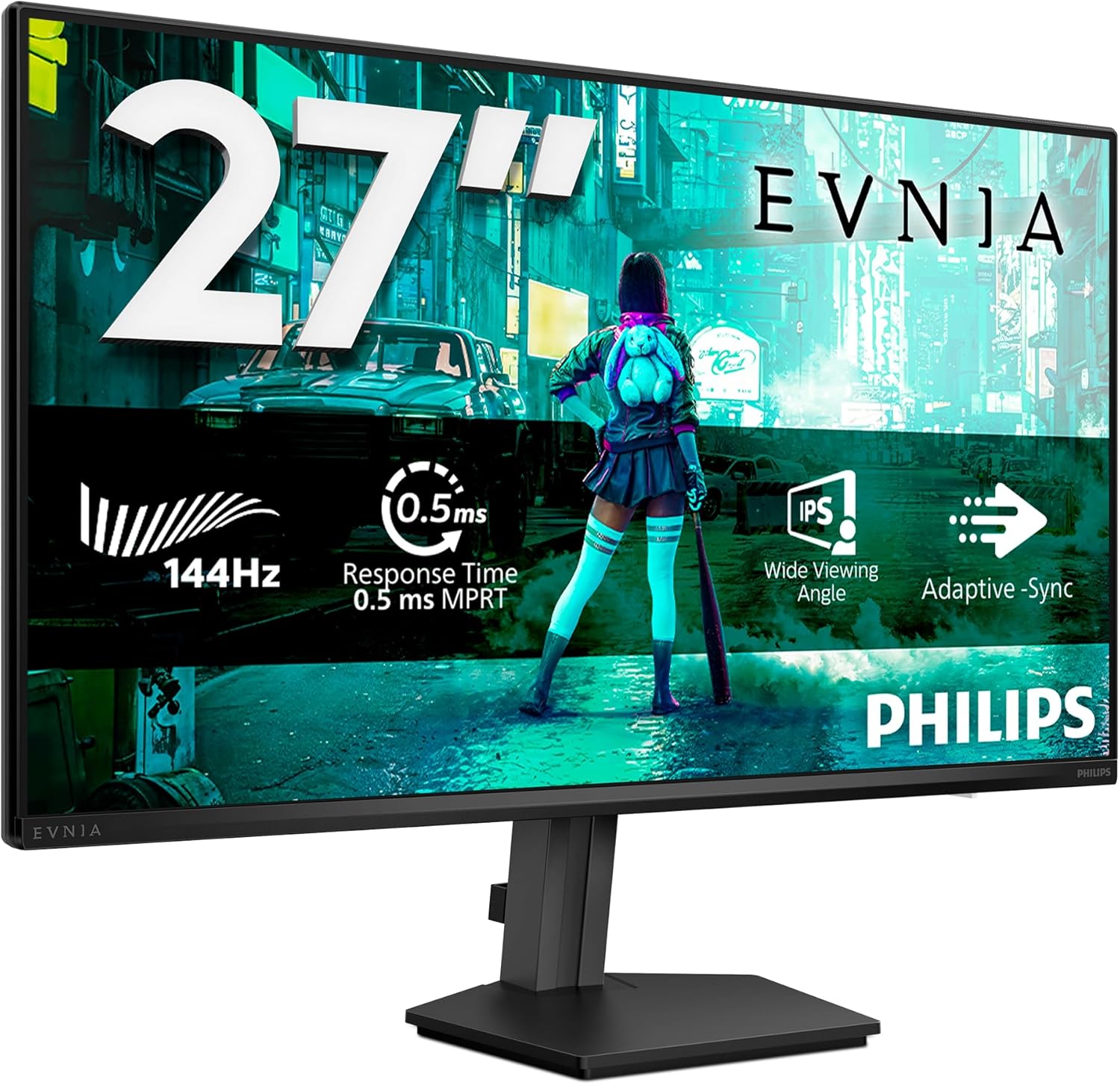 Philips 27M2N3200NF 27 Inch FHD Monitor, 144Hz, IPS, 1ms MPRT, Adaptive Sync, G-Sync Comp., HDR10, 1920x1080