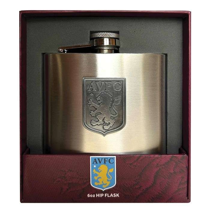Aston Villa FC stainless steel hip flask, looks smart