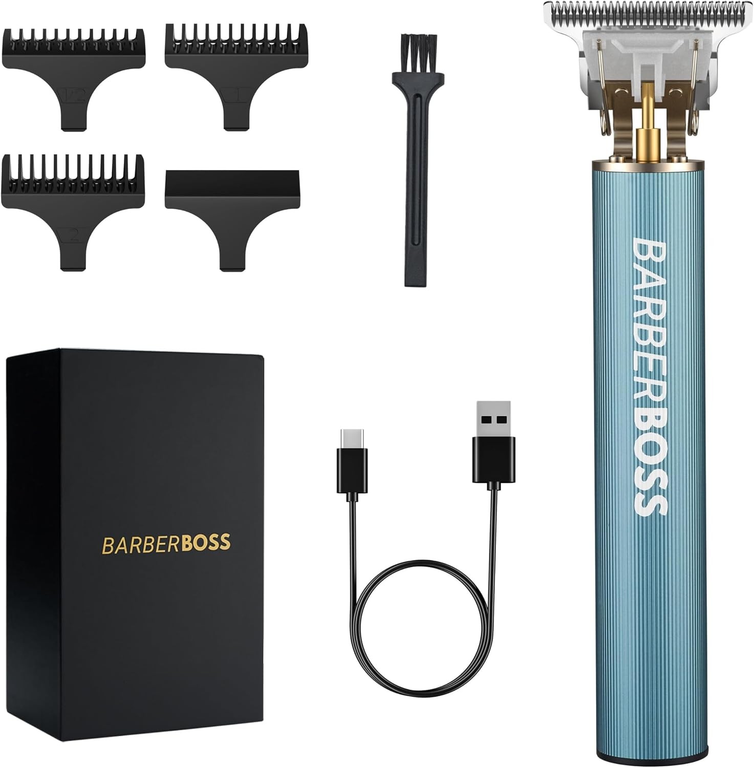 BarberBoss Cordless Beard Trimmer and Hair Clippers Precision Grooming Kit