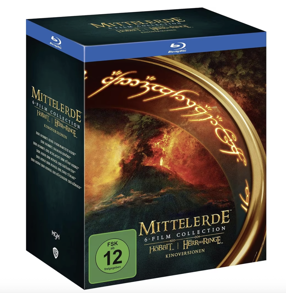 Middle Earth: The Hobbit / Lord of the Rings 6-film Collection Blu Ray (English Audio / German box) - Amazon EU