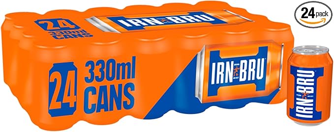 IRN-BRU Regular, 24 Pack Iconic Flavoured Fizzy Drinks Multipack Cans - 24 x 330ml Cans