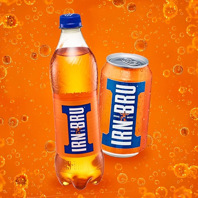 IRN-BRU Regular, 24 Pack Iconic Flavoured Fizzy Drinks Multipack Cans - 24 x 330ml Cans