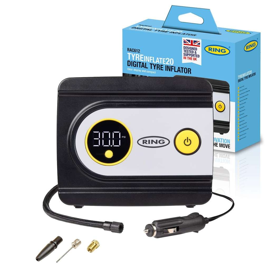 RING TYREINFLATE 20 Digital Tyre Inflator, handy air compressor