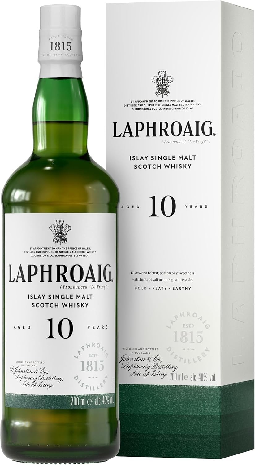 Laphroaig 10 YO Single Malt Whisky, 70cl