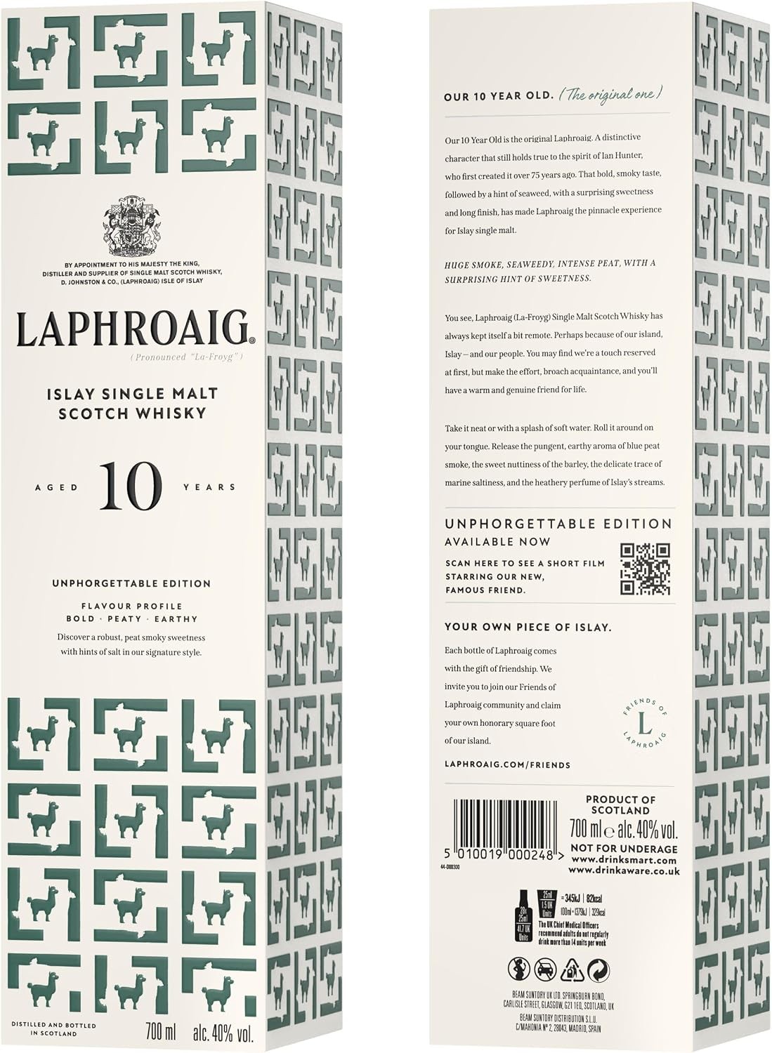 Laphroaig 10 YO Single Malt Whisky, 70cl