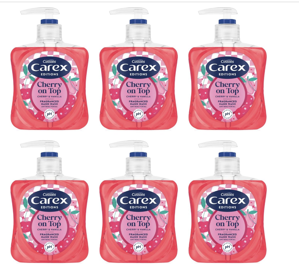 Carex Cherry On Top Antibacterial Handwash 6x250ml