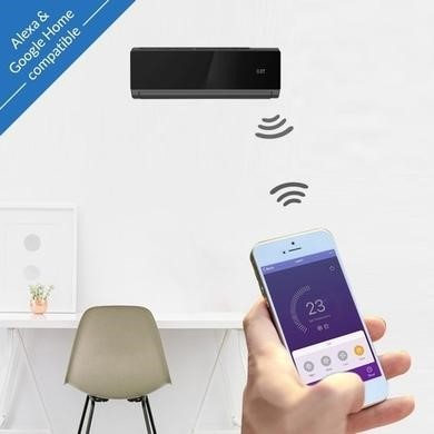 electriQ iQool Multi-Split 3 x 9000 BTU Smart Wall Mounted Split Air Conditioner with Heat Pump, Pipe Kits Included, Black