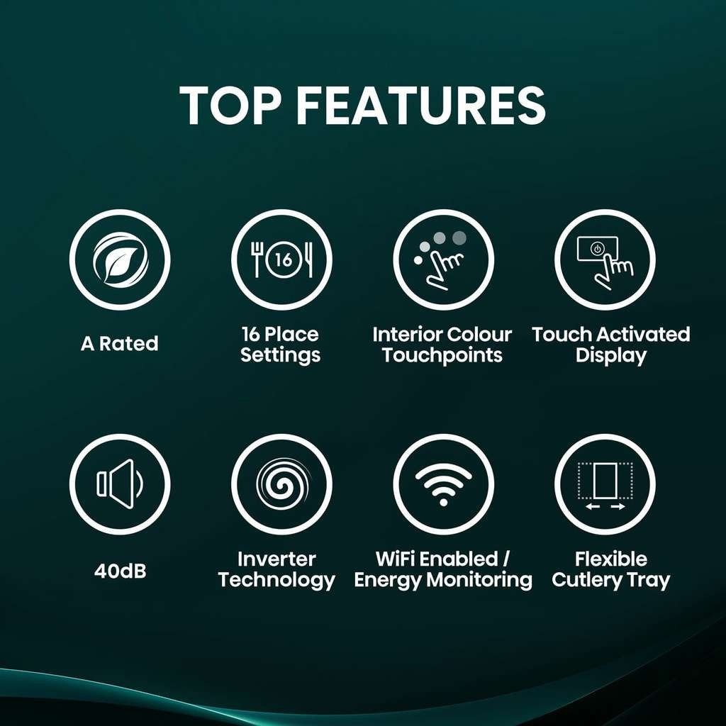 Hisense HS673A90XUK 16 Place Dishwasher in Silver, A rated, £349.99 after cashback