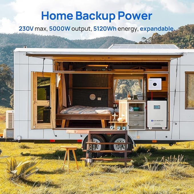 ECO-WORTHY Home Power Station Backup, 48V 314Ah(V1) LiFePO4 Battery with 6kW Inverter, WiFi Support, Communication-Ready