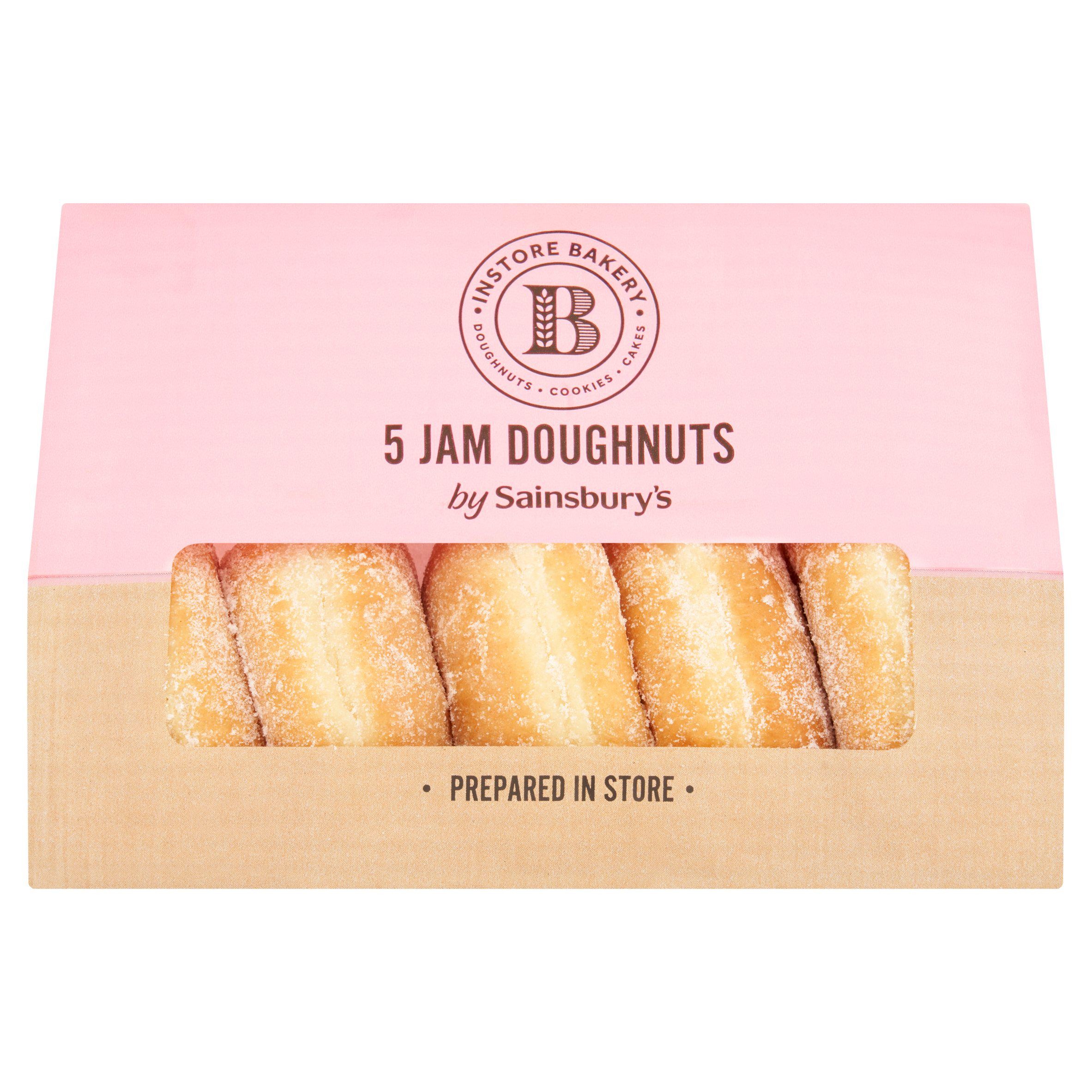Sainsbury's Instore Bakery 5 jam doughnuts, nice for a treat