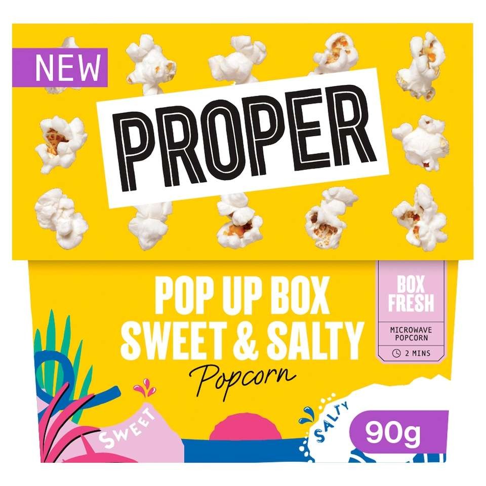 Proper Popcorn sweet & salty microwave Pop Box 90g at Tesco with Clubcard