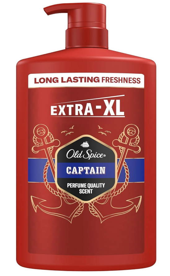 Old Spice Captain Men’s Shower Gel & Shampoo 1000ml, Multi-Use 3-in-1 Body-Hair-Face Wash