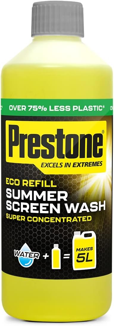 Prestone Eco Refill Summer Screenwash Concentrate 500ml, Makes 5L