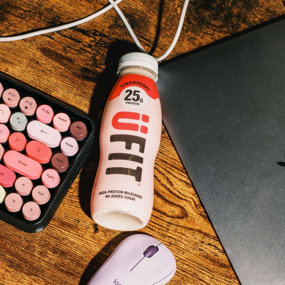UFIT Strawberry 25g Protein Milkshake - 10 x 330ml - BBE July 2026