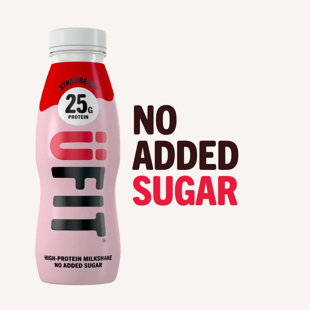 UFIT Strawberry 25g Protein Milkshake - 10 x 330ml - BBE July 2026
