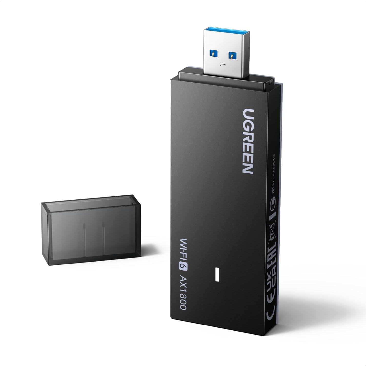 UGREEN WiFi Dongle, AX1800 Wi-Fi 6 USB Wifi Adapter for PC/Laptop, Dual Band 5GHz/2.4GHz USB 3.0 Wireless Network Adapter, WPA3, MU-MIMO, Supports Windows 11/10