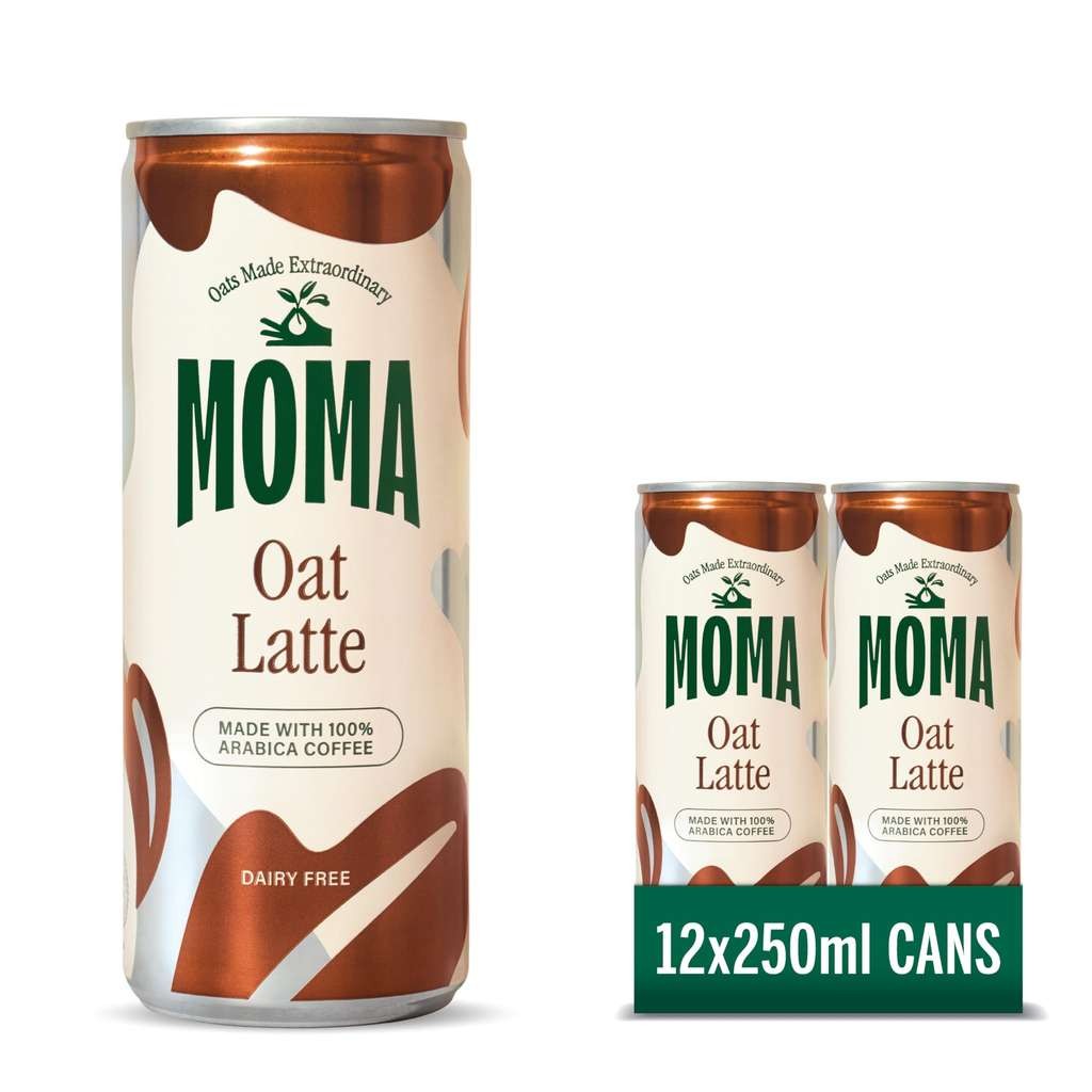 Moma Iced Coffee, 12 x 250ml, Oat Latte, Arabica Beans and Oats, Vegan