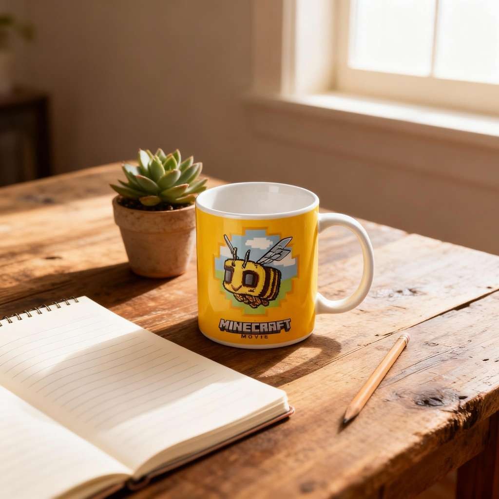 Nice official 'A Minecraft Movie' Bee yellow ceramic mug