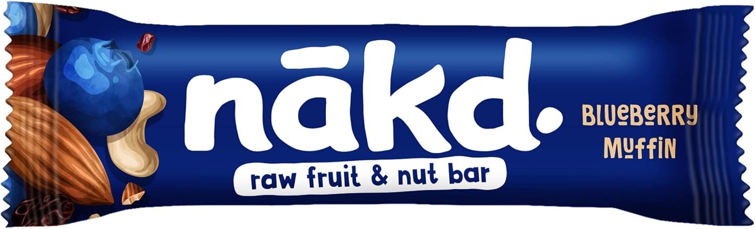 Nakd Blueberry Muffin fruit & nut bars (18x35g), vegan, gluten free, healthy snack