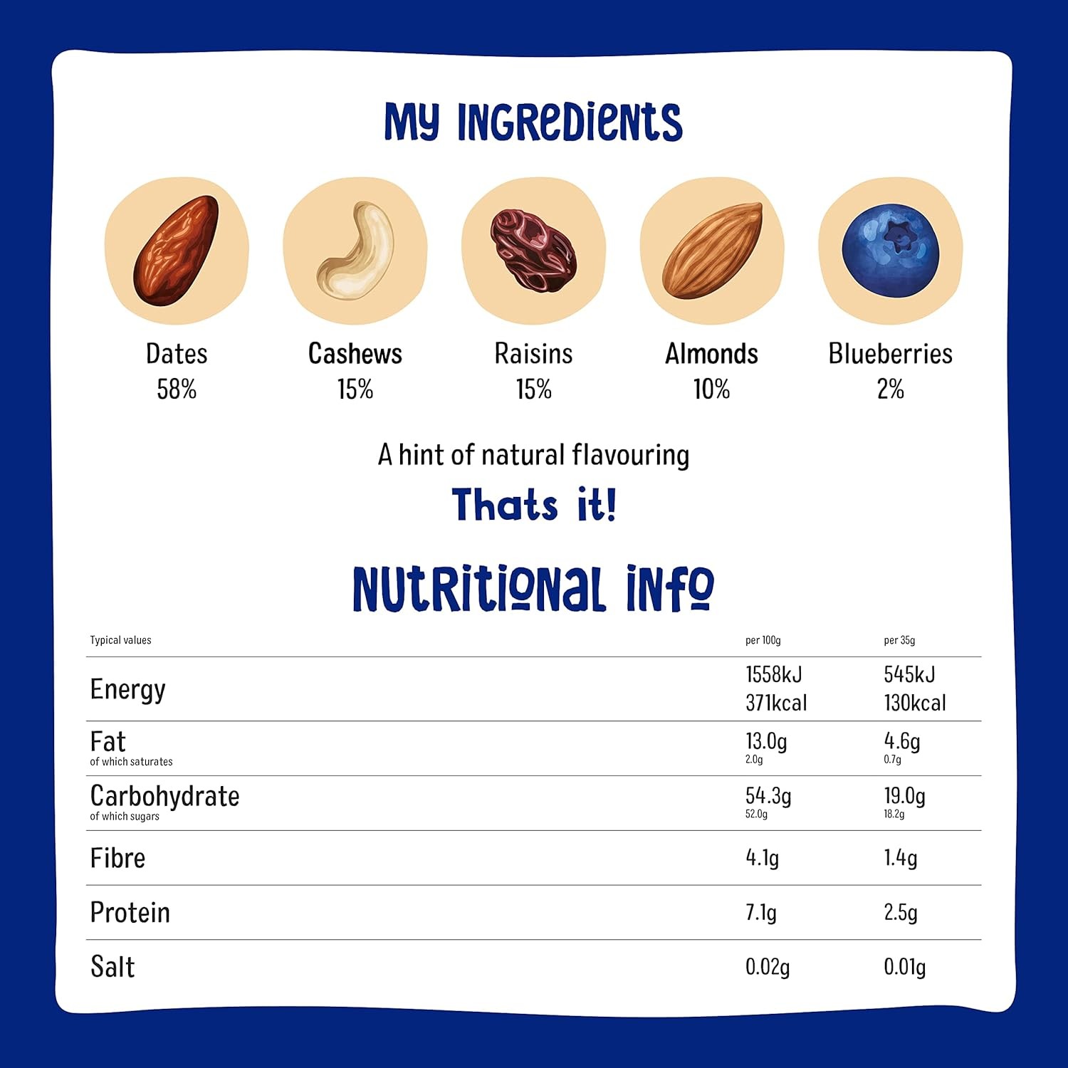 Nakd Blueberry Muffin fruit & nut bars (18x35g), vegan, gluten free, healthy snack