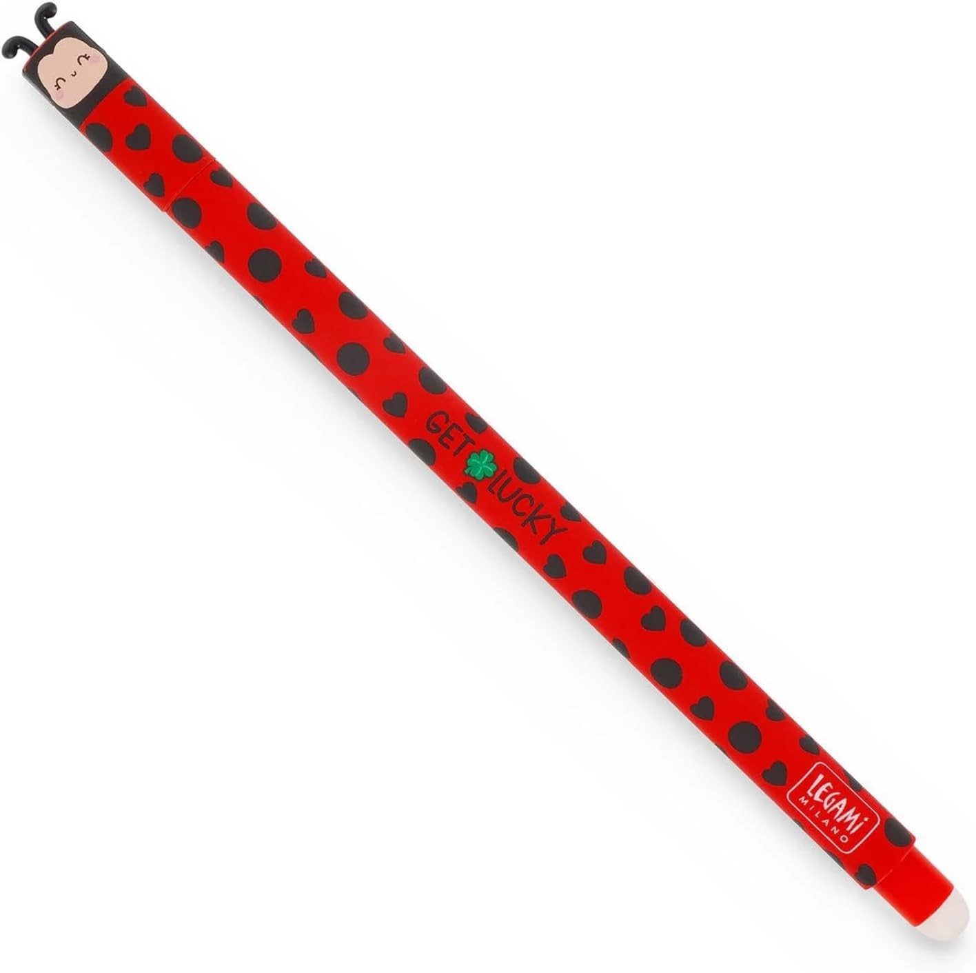 Legami Set of 8 Erasable Gel Pens, 0.7mm Tip, Ladybug, Monster, Tiger, Butterfly and Farmyard