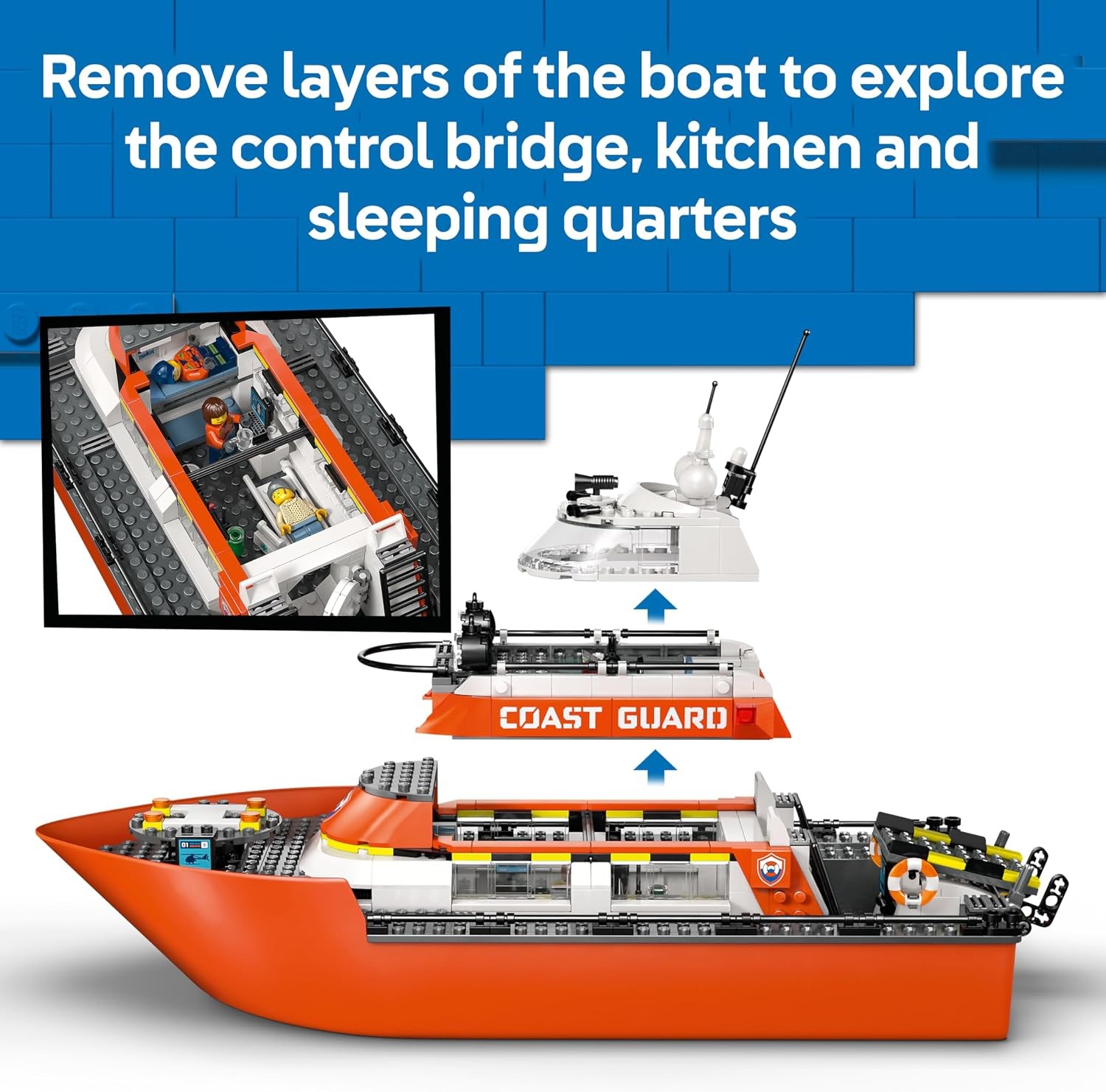 LEGO City Coast Guard Rescue Boat and Helicopter Toy Playset 60504
