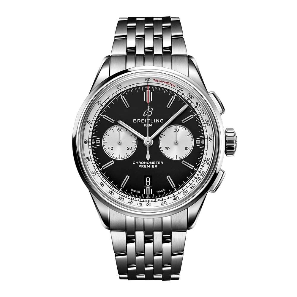 Breitling Premier B01 Chrono 42 watch, stainless steel, black (AB0118371B1A1)