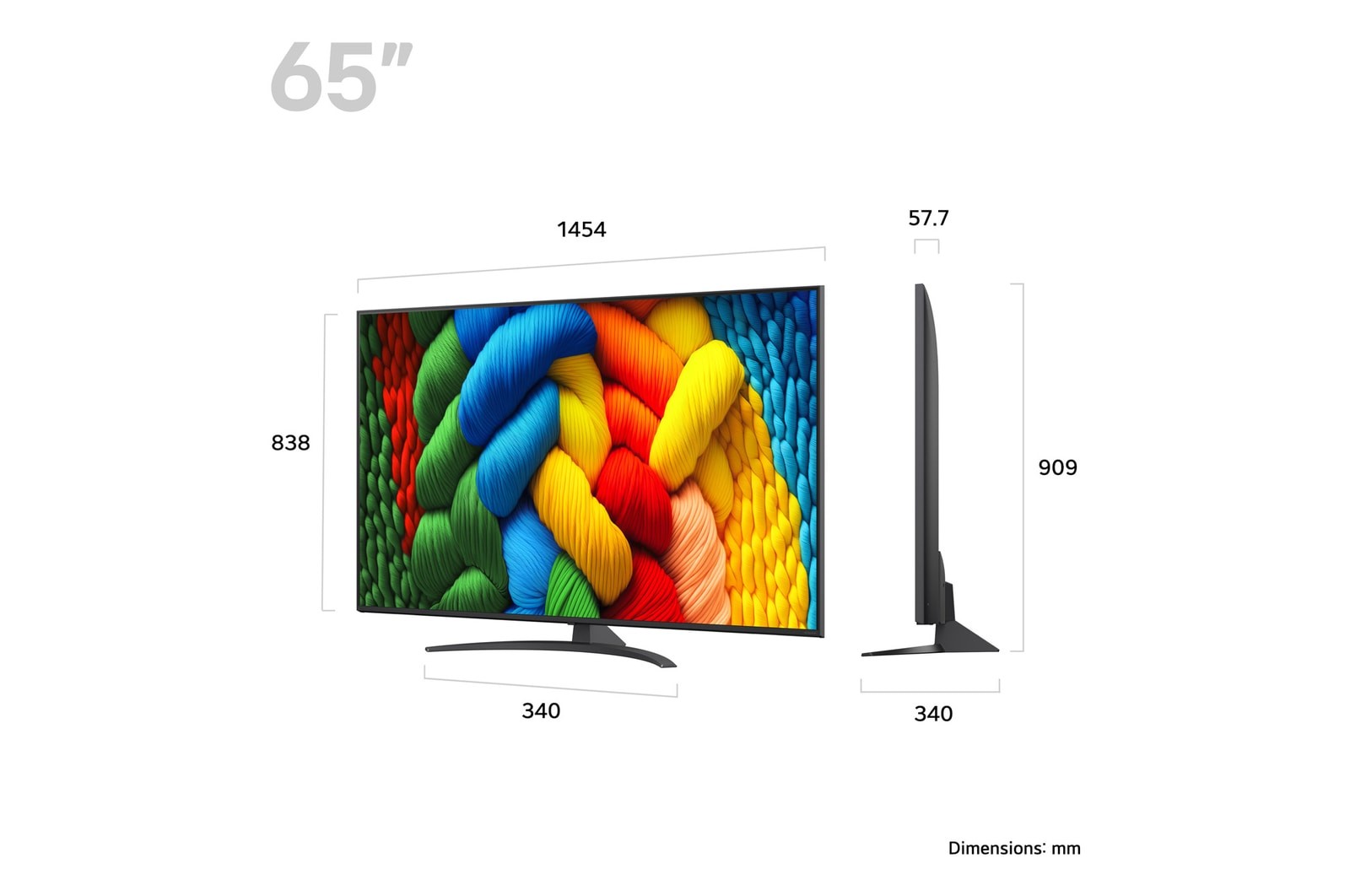 65 inch LG NanoCell AI NANO81 4K Smart TV 2025 65NANO81A6A