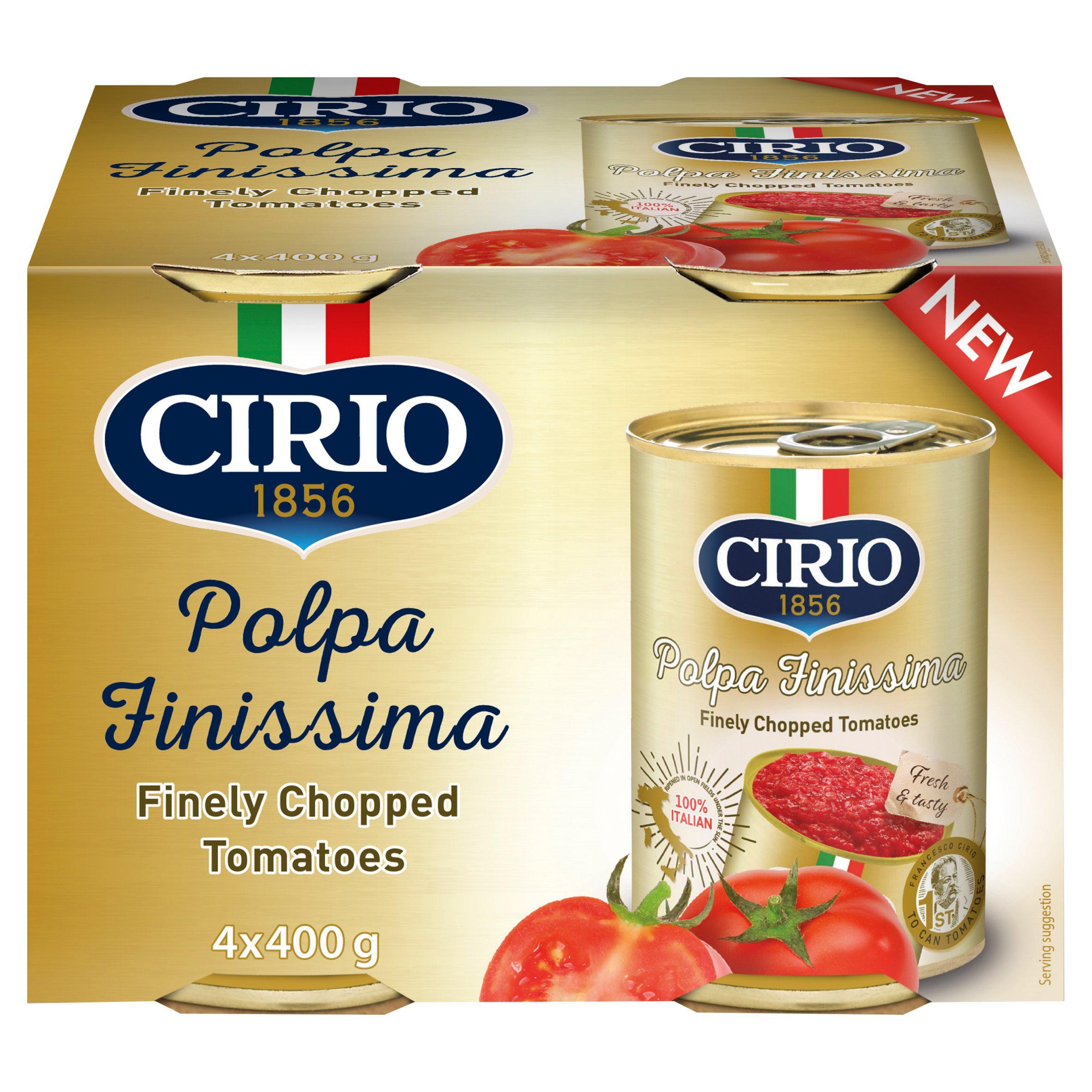 Cirio 4 x 400g Finely Chopped Tomatoes