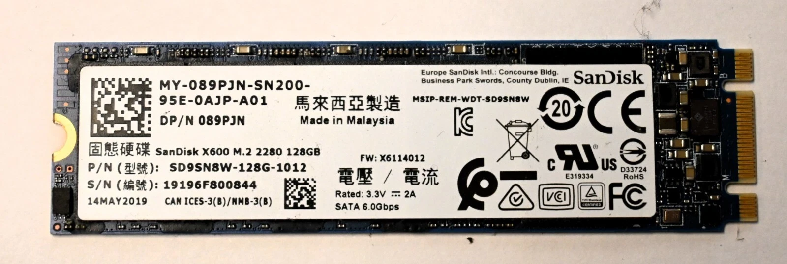 128GB M.2 SATA Hynix SanDisk 3.3V 6Gbps SSD Solid State Drive