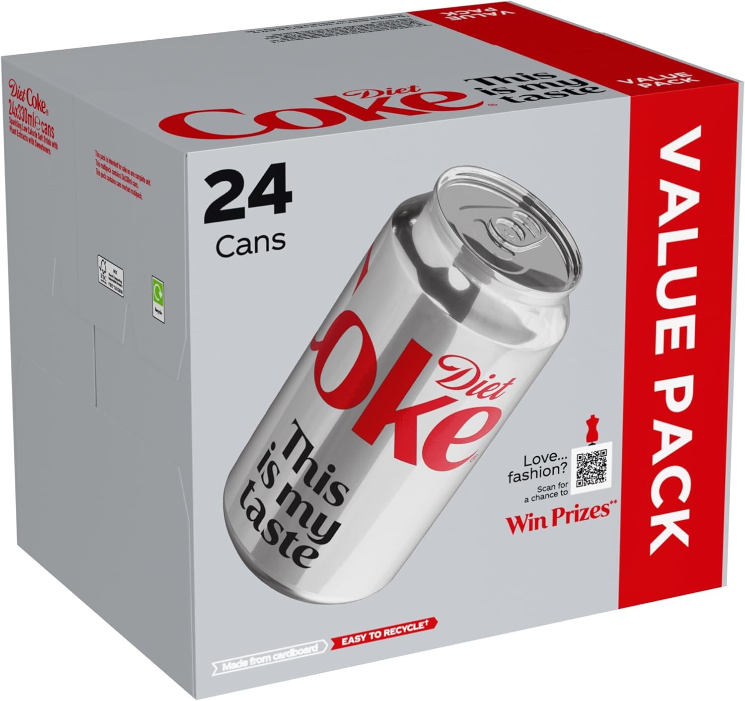 Diet Coke Soft Drink Cans, 24 x 330 ml