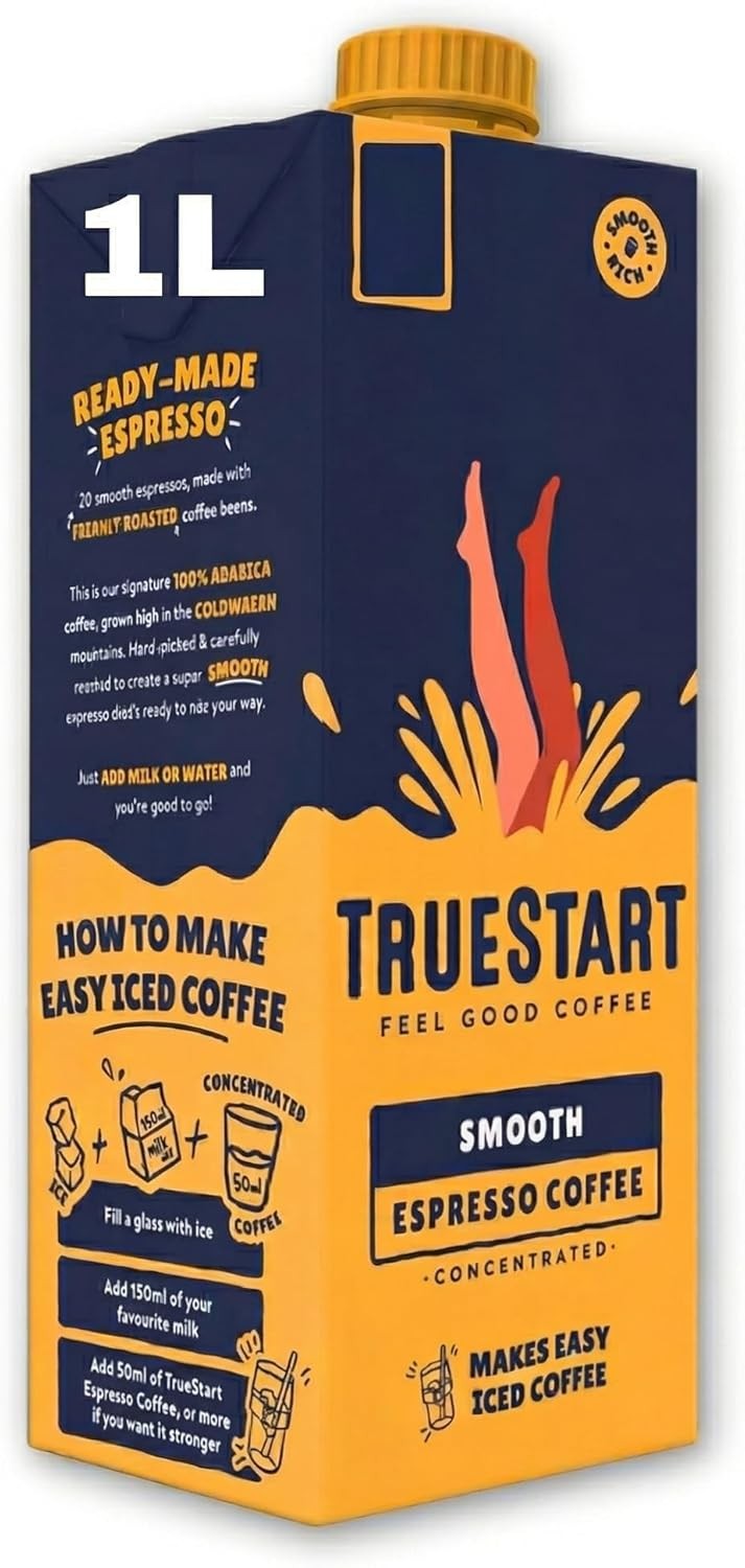 TrueStart Espresso Coffee Concentrate, 100% Arabica Colombian, 1 Litre, 1 Pack
