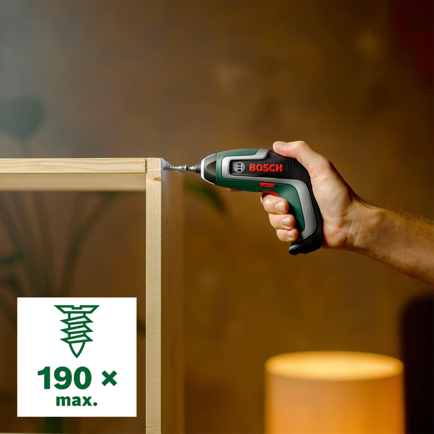 Bosch Compact Cordless Screwdriver IXO (7th Generation; 3.6V; 2.0Ah; 5.5Nm; with Micro-USB Cable; Compatible with IXO-Collection Attachments; Screws up to 190 Screws)