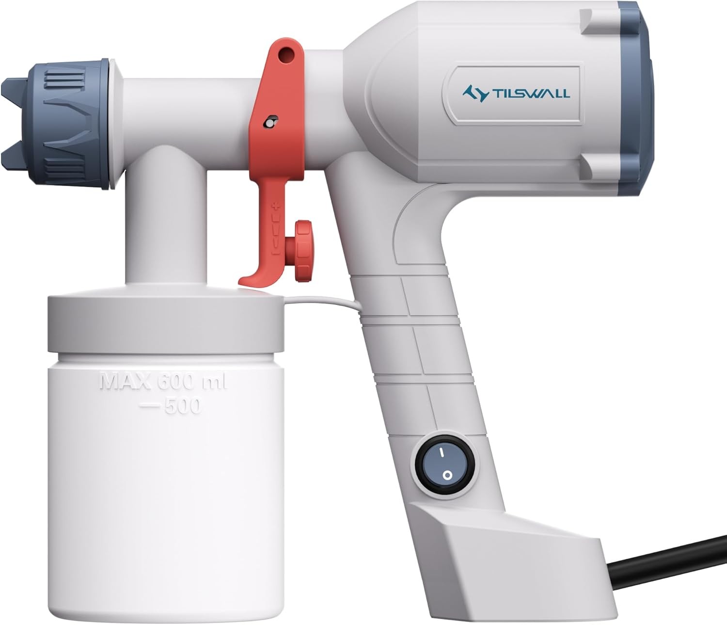 Tilswall Paint Sprayer, Upgraded Ultra-Light Electric Paint Spray Gun with 2 Nozzles, 3 Patterns, White