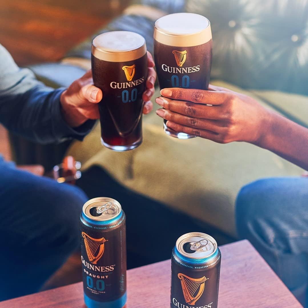 Guinness Draught 0.0 Alcohol Free Stout | 0% vol | 24 x 440ml | Official Beer of the Premier League | Notes of Sweet Malt & Hop Bitterness | Dark Ruby Red Beer | Hints of Chocolate & Coffee