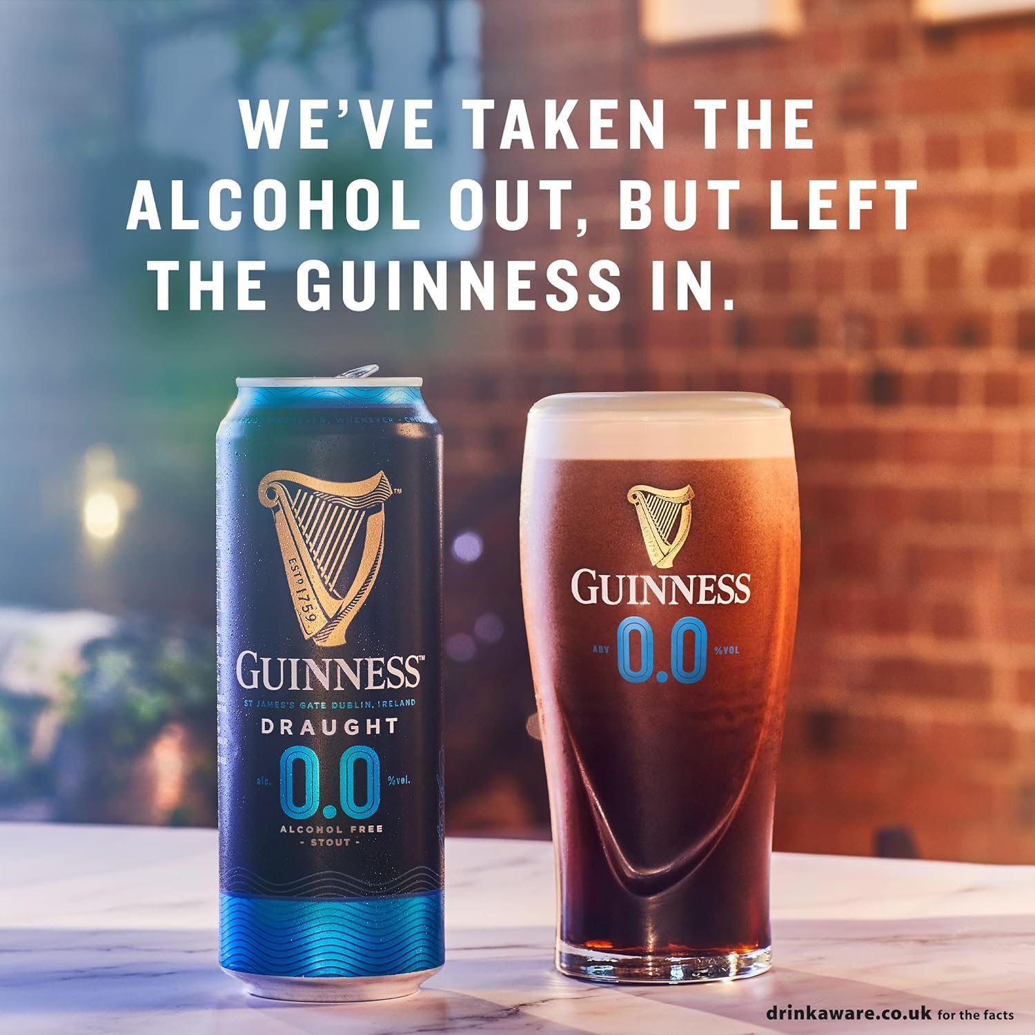 Guinness Draught 0.0 Alcohol Free Stout | 0% vol | 24 x 440ml | Official Beer of the Premier League | Notes of Sweet Malt & Hop Bitterness | Dark Ruby Red Beer | Hints of Chocolate & Coffee