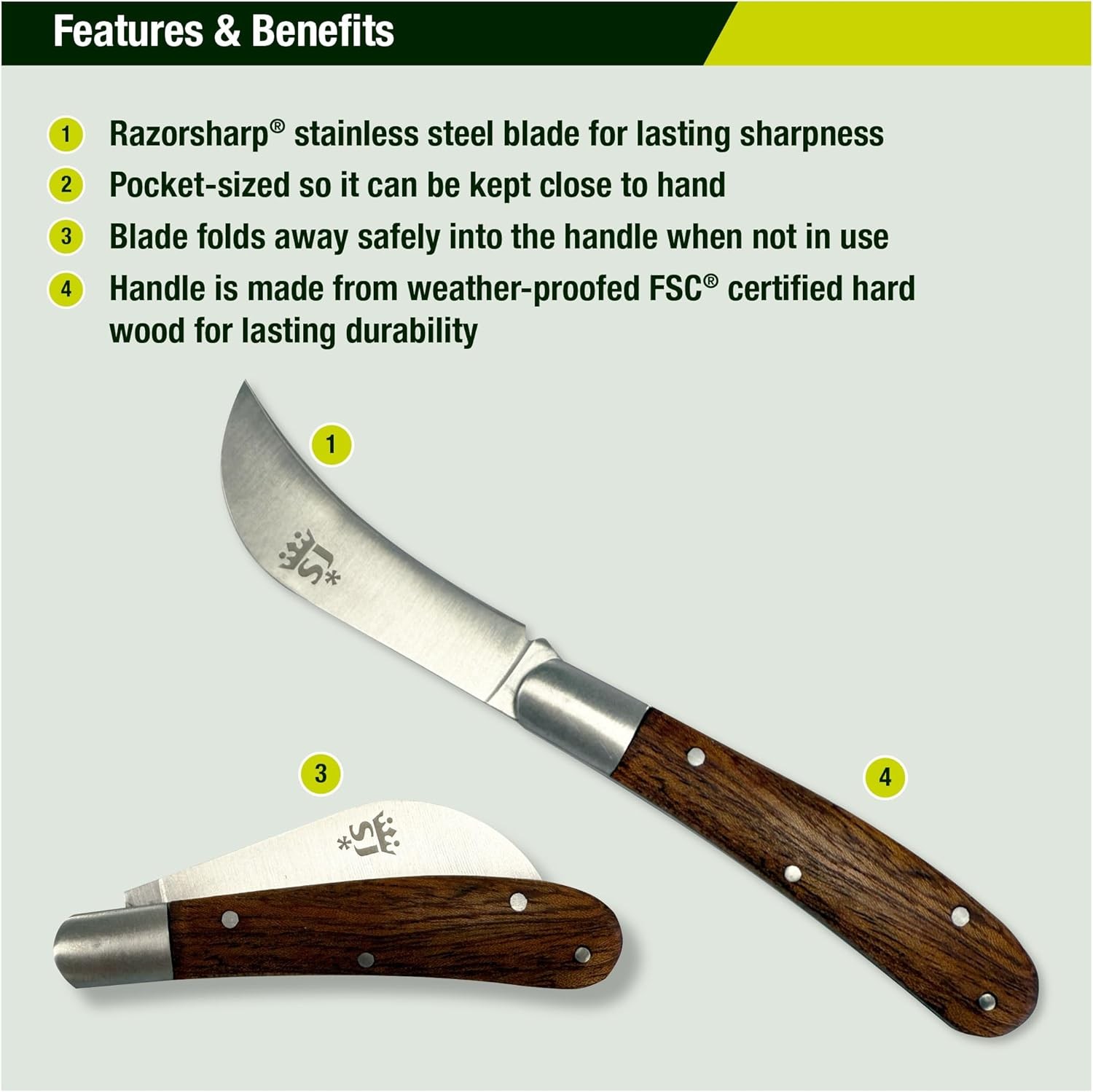 Spear and Jackson 7946KEW Kew Gardens Collection Folding Garden Knife