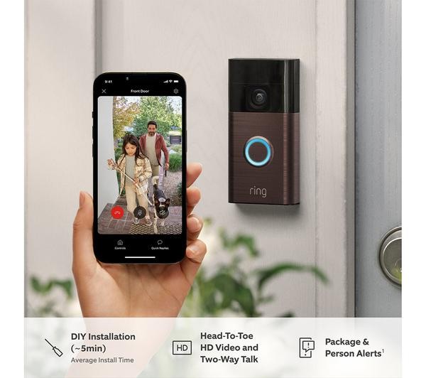 Ring Battery Video Doorbell, Venetian Bronze