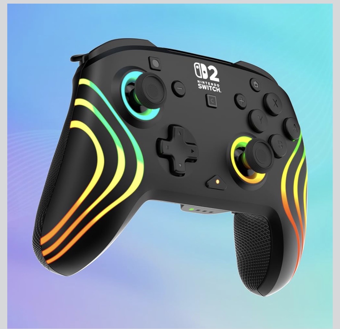 Turtle Beach Afterglow Wave Black Wireless RGB Gaming Controller. Officially Licensed for Nintendo Switch 2