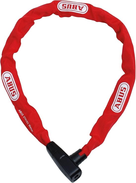 ABUS CityChain 6800 chain lock, hardened steel bicycle lock, with textile tube and reversible key, security level 5