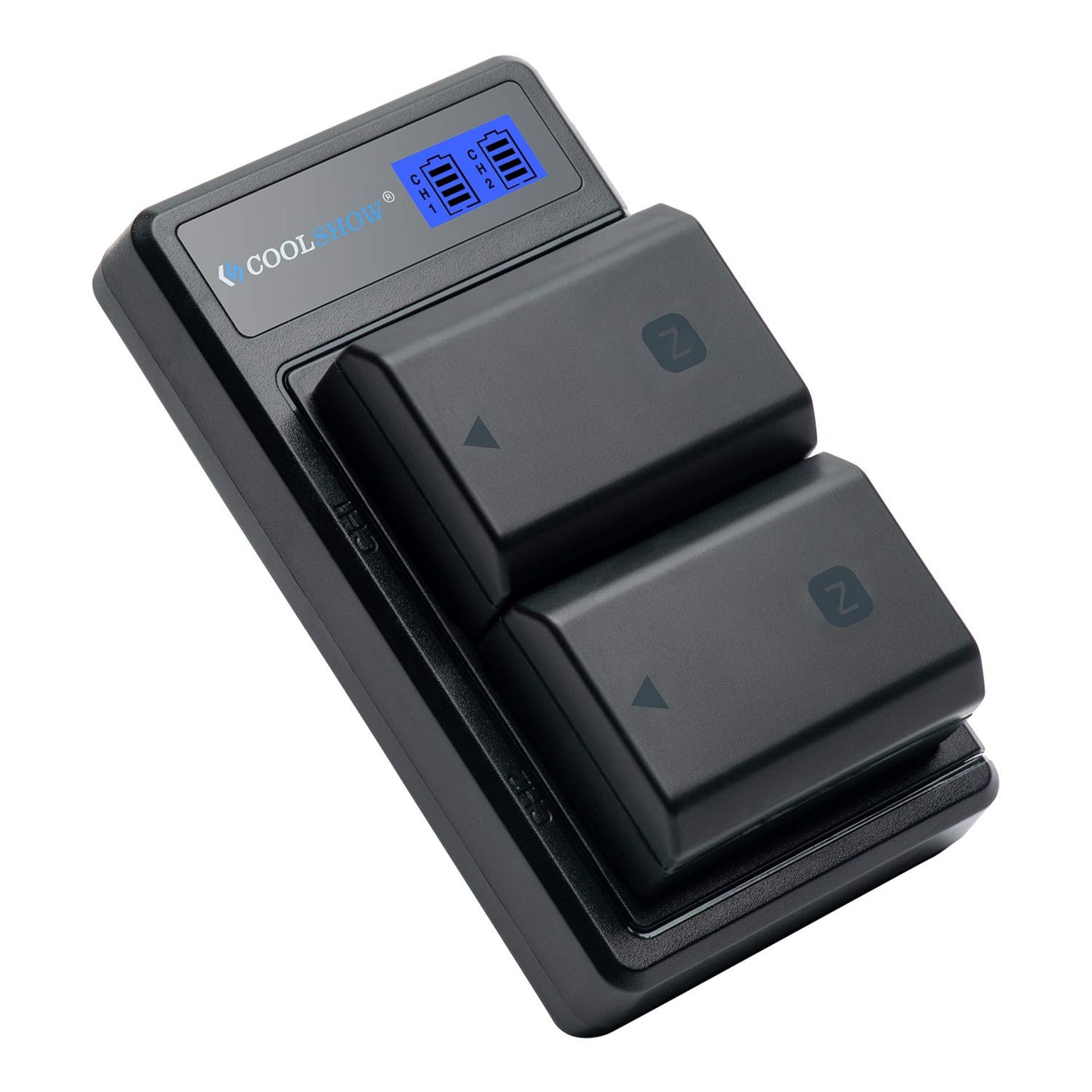 Sony NP-FZ100 Battery Replacement 2-Pack with Dual LCD Charger, Black Dual Set
