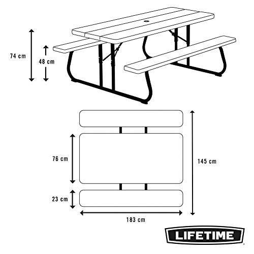 Lifetime 60112 brown picnic table, 6ft (1.83m)