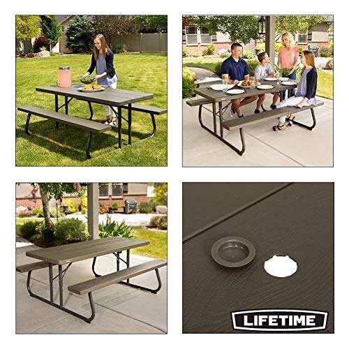 Lifetime 60112 brown picnic table, 6ft (1.83m)