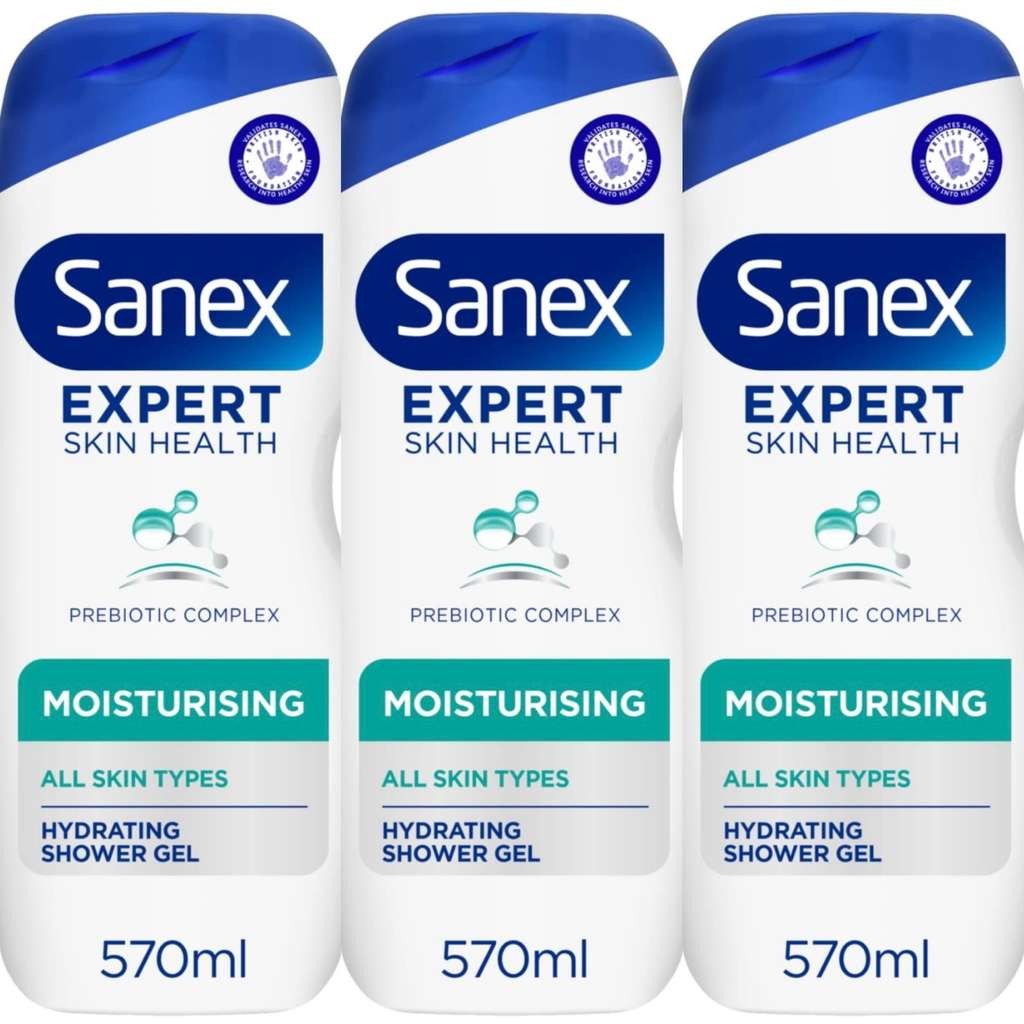Sanex Expert Skin Health Moisturising Shower gel, 3 x 570ml, £4.08 / £3.72 S&S
