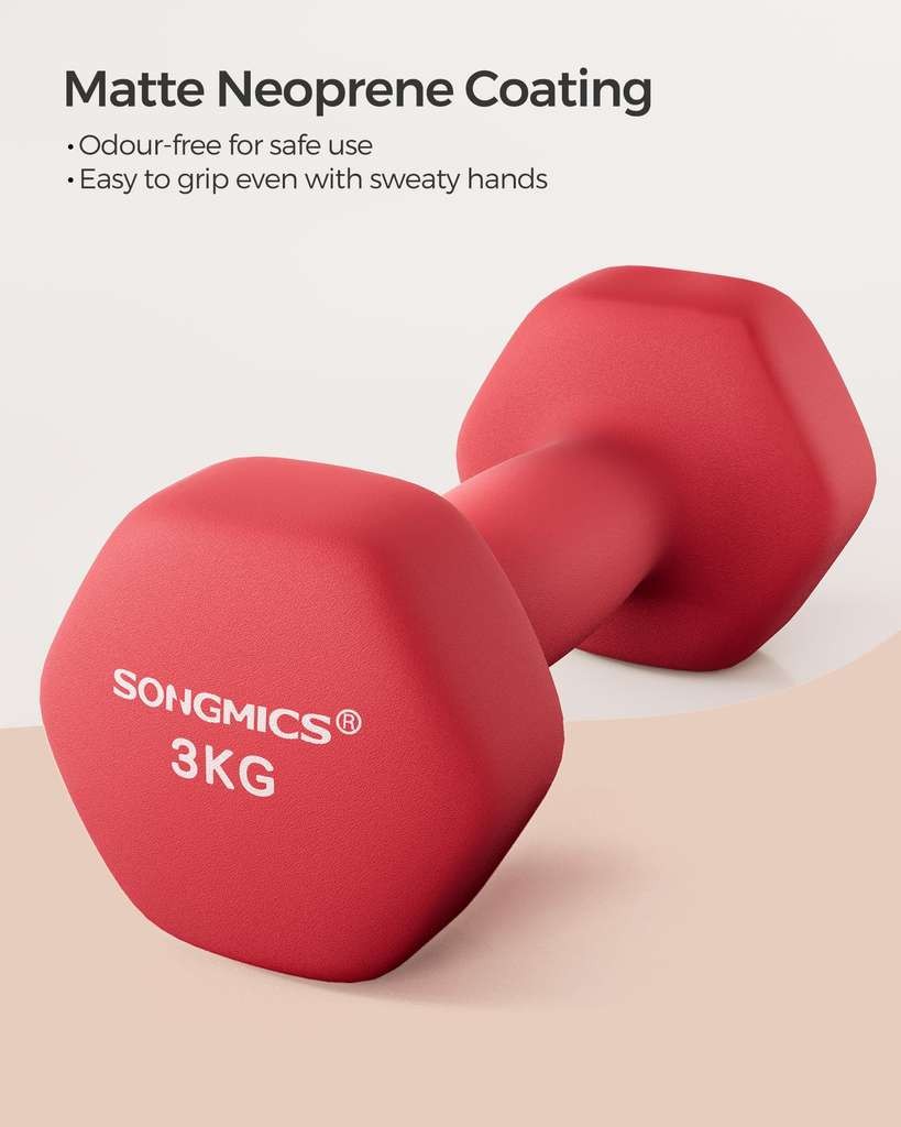 Nice pair of SONGMICS hex dumbbells, neoprene coated