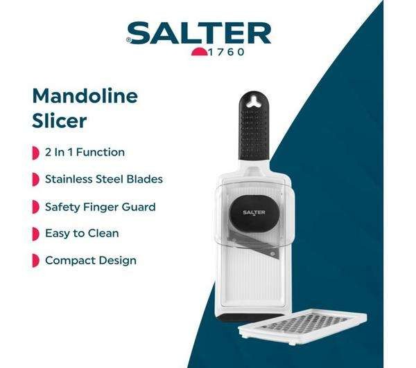 Salter 2-in-1 Mandoline Slicer (white) with free C&C