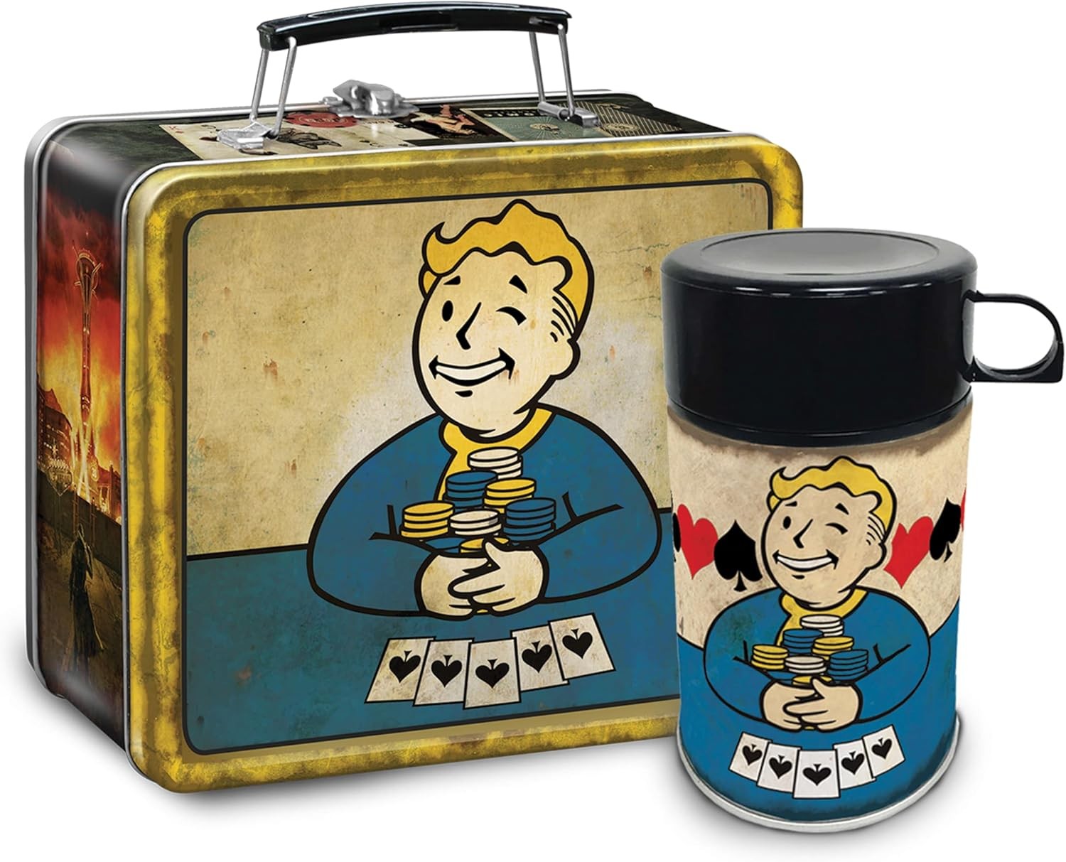 FanWraps Fallout Vault Boy New Vegas Lunchbox and Flask