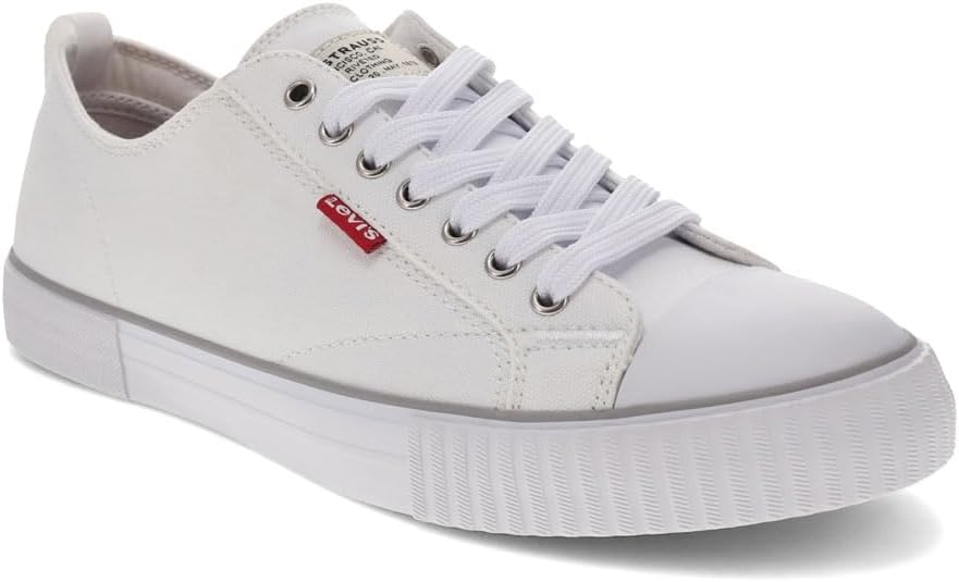 Levi's Anikin Casual Canvas Trainers, White - Sizes 7.5 and 11 Only