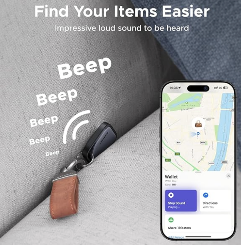 UGREEN FineTrack (4 Pack) Compatible with Apple Find My (iOS only), Air Tracker Tag with 2-Year Replaceable Battery - Sold by UGREEN GROUP LIMITED UK