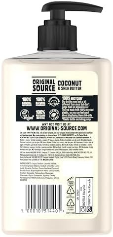 Original Source Coconut and Shea Butter Handwash, Vegan, Antibacterial, 6 x 300ml